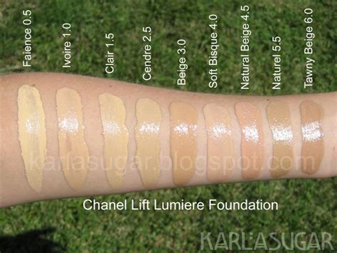 chanel lift lumiere foundation swatches|chanel lift lumiere foundation shades.